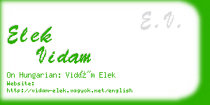 elek vidam business card